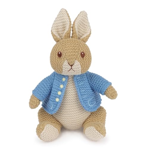 NANQUAN GUND Beatrix Potter Peter Rabbit Knit Plush, Stuffed Animal for Ages 1 And Up, Brown/Blue, 6.5" von GUND