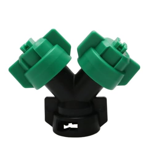 GUOFHUIO 1 STÜCK Landwirtschaftliche Y-förmige Bi-Düse Flachstrahl-Sprühdüse Doppelkappe Sprinklerkopf for Pflanzenschutz UAV(015 Green Nozzle) von GUOFHUIO