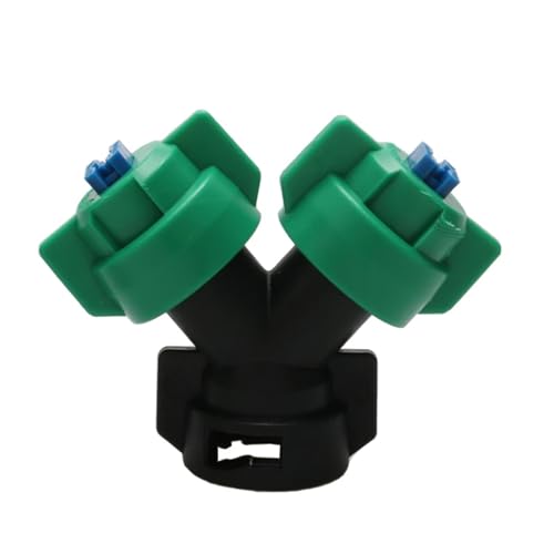 GUOFHUIO 1 STÜCK Landwirtschaftliche Y-förmige Bi-Düse Flachstrahl-Sprühdüse Doppelkappe Sprinklerkopf for Pflanzenschutz UAV(03 Blue Nozzle) von GUOFHUIO