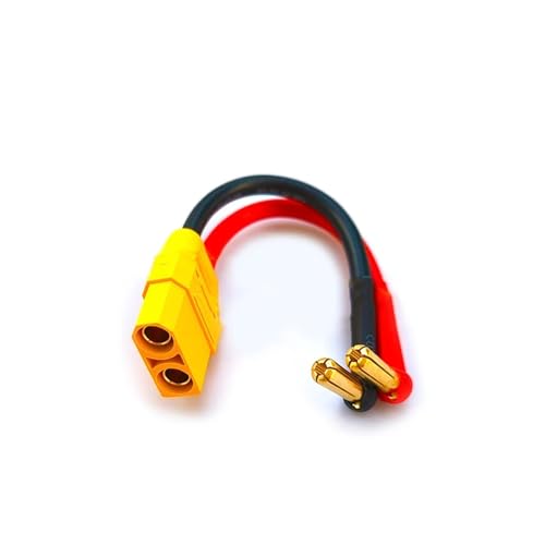 GUOFHUIO 1 STÜCKE RC-Batterieadapterkabel 4 mm 5 mm rechtwinklig geschweißter Bananenstecker for XT60 T-Stecker Buchse mit 12 AWG 10 cm Kabel(5mm to XT90 Female) von GUOFHUIO