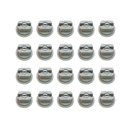 GUOFHUIO 20 STÜCKE Fächerförmige Kunststoff-Sprühdüse Landwirtschaft Beschlagen Sprinkler Zerstäubung Sprühgeräte for DIY getan Zubehör(Vp110-06 Grey) von GUOFHUIO