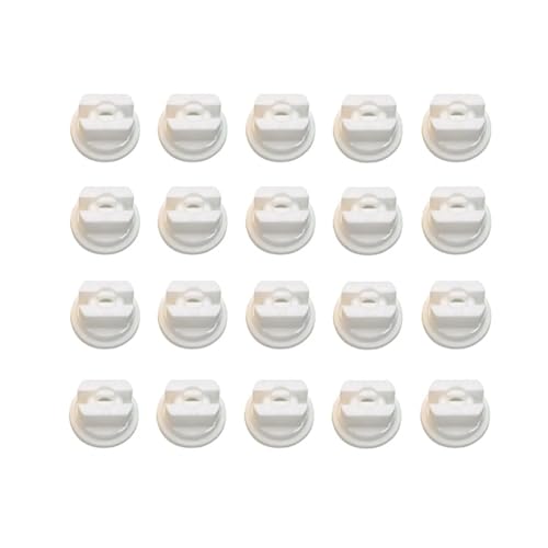 GUOFHUIO 20 STÜCKE Fächerförmige Kunststoff-Sprühdüse Landwirtschaft Beschlagen Sprinkler Zerstäubung Sprühgeräte for DIY getan Zubehör(Vp110-08 White) von GUOFHUIO