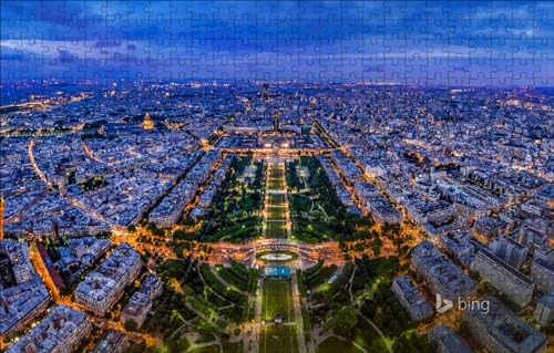 GUOHLOZ 1000-teilige Puzzles für Erwachsene, große herausfordernde Mini-Puzzle, schwierige Puzzles 1000 Teile, Geschenk für Geburtstag Heimdekoration, Frankreich, Paris, Blick vom Eiffelturm, 75x50cm von GUOHLOZ