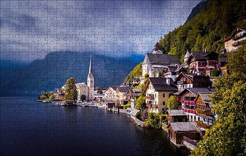 GUOHLOZ Puzzle 1000 Teile, Puzzle für Erwachsene, Impossible Puzzle, Erwachsenenpuzzle ab 6 Jahren, Österreich, Hallstätter See, 75x50cm von GUOHLOZ