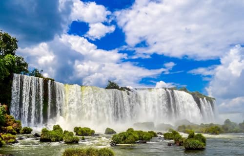 GUOHLOZ Puzzle 1500 Teile,Erwachsene Puzzle Kindlich,EIN Muss für Heimspiele, Wasserfall, Brasilien, Iguazu-Wasserfälle, Hügel, 87x57cm von GUOHLOZ