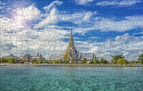 GUOHLOZ Puzzle 500 Teile,Puzzle für Erwachsene,Impossible Puzzle,Erwachsenenpuzzle,1000 Puzzle Home Dekoration Puzzle,Thailand,Provinz Chachoengsao,Sothorn-Tempel,52x38cm von GUOHLOZ