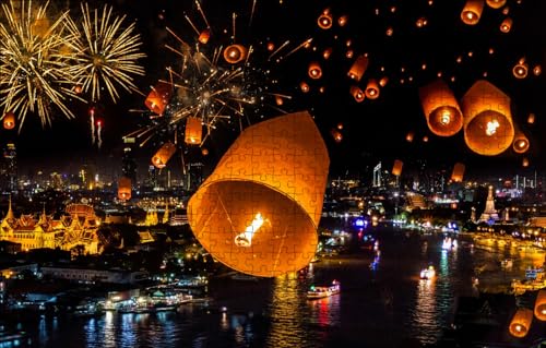 GUOHLOZ Puzzle | Puzzle Erwachsene Anspruchsvoll | 1000 Puzzle | Puzzel, Schiff, Bucht, Thailand, Laternen, Bangkok, 75x50cm GUOHLOZ Puzzle | Puzzle Erwachsene Anspruchsvoll | 1000 Puzzle | Puzzel, Schiff, Bucht, Thailand, Laternen, Bangkok, 75x50cm von GUOHLOZ