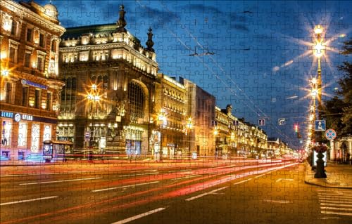 GUOHLOZ Puzzle | Puzzle Erwachsene Anspruchsvoll | 1000 Puzzle | Puzzel Straße, St. Petersburg, Russland, 75x50cm von GUOHLOZ