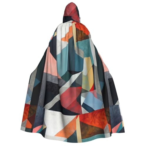 Abstrakter geometrischer Druck für Damen und Herren mit Kapuze für Halloween, Weihnachten, Karneval, Themenpartys von GUOLGP