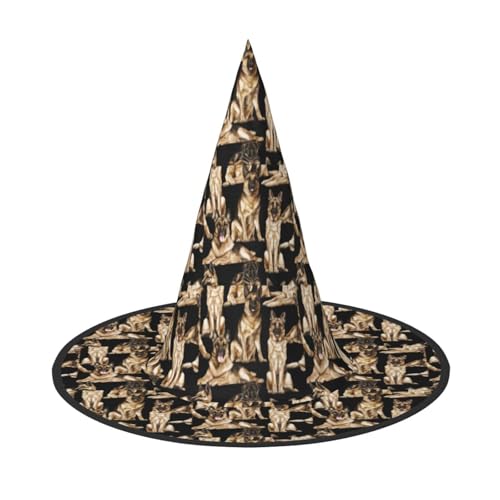 Deutscher Schäferhund, stilvoll, Halloween-Hexenhut, für Partys, Karneval und Cosplay, leicht, faltbar Deutscher Schäferhund, stilvoll, Halloween-Hexenhut, für Partys, Karneval und Cosplay, leicht, faltbar von GUOLGP
