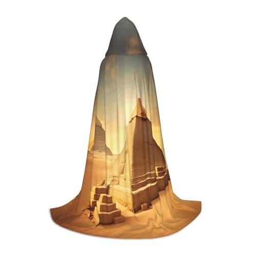 GUOLGP Ägyptische Pyramide in Wüstenaufdruck, Halloween-Kapuzenumhang, für Herren, Damen, Teenager, Zauberer, Robe für Weihnachten, Kostüm, Karneval GUOLGP Ägyptische Pyramide in Wüstenaufdruck, Halloween-Kapuzenumhang, für Herren, Damen, Teenager, Zauberer, Robe für Weihnachten, Kostüm, Karneval von GUOLGP
