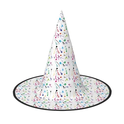 GUOLGP Abstrakter Farbspritzer-Druck, stilvoller Halloween-Hexenhut für Partys, Karneval und Cosplay, leicht, faltbar GUOLGP Abstrakter Farbspritzer-Druck, stilvoller Halloween-Hexenhut für Partys, Karneval und Cosplay, leicht, faltbar von GUOLGP