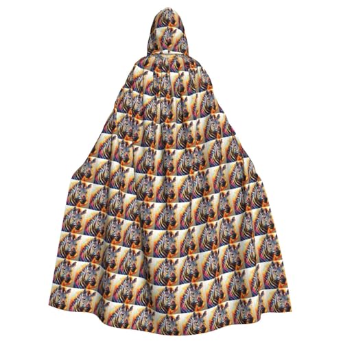 GUOLGP Abstraktes Halloween-Kostüm mit Kapuze und Zebramuster für Erwachsene und Kinder, für Cosplay-Partys und Festivals GUOLGP Abstraktes Halloween-Kostüm mit Kapuze und Zebramuster für Erwachsene und Kinder, für Cosplay-Partys und Festivals von GUOLGP