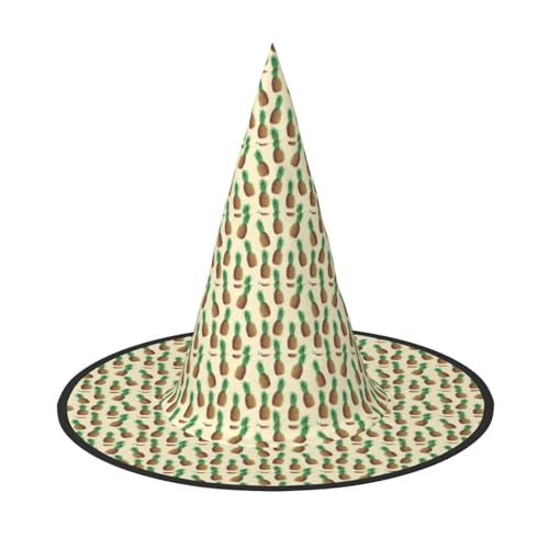 GUOLGP Ananas-Druck, stilvoller Halloween-Hexenhut, für Partys, Karneval und Cosplay, leicht, faltbar von GUOLGP
