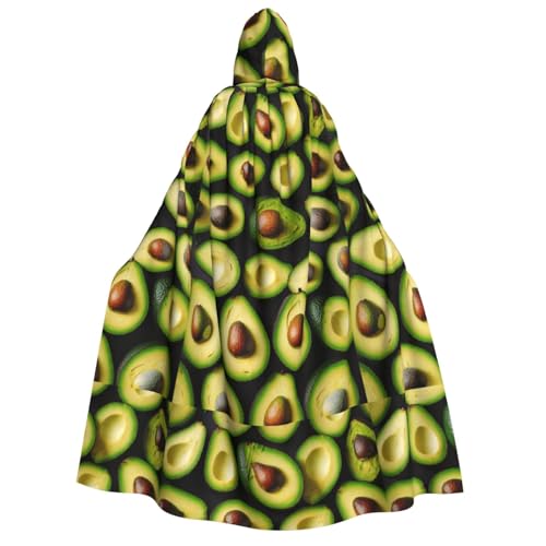 GUOLGP Avocado-Muster, für Damen und Herren, Kapuzenumhang für Halloween, Weihnachten, Karneval, Mottopartys von GUOLGP