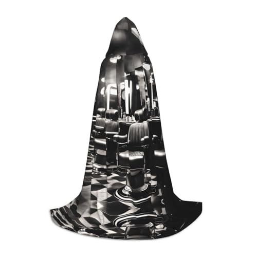 GUOLGP Barber Shop Monochromer Stil Druck Halloween Kapuzenumhang Herren Damen Teenager Zauberer Robe für Weihnachten Kostüm Karneval GUOLGP Barber Shop Monochromer Stil Druck Halloween Kapuzenumhang Herren Damen Teenager Zauberer Robe für Weihnachten Kostüm Karneval von GUOLGP