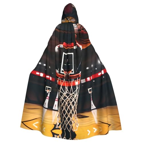 GUOLGP Basketball-Druck, Halloween-Kapuzenumhang, Kostüm für Erwachsene und Kinder, für Cosplay-Partys und Festivals von GUOLGP