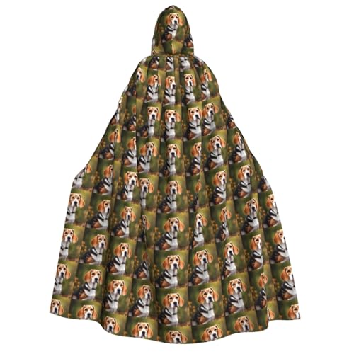 GUOLGP Beagle-Hunde-Aufdruck, für Damen und Herren, Kapuzenumhang für Halloween, Weihnachten, Karneval, Mottopartys GUOLGP Beagle-Hunde-Aufdruck, für Damen und Herren, Kapuzenumhang für Halloween, Weihnachten, Karneval, Mottopartys von GUOLGP
