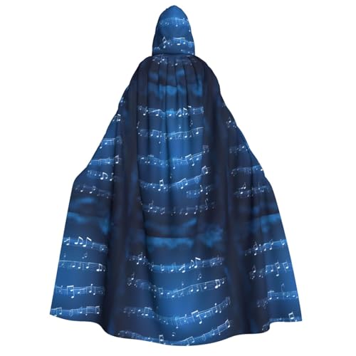 GUOLGP Blauer Kapuzenumhang mit Musiknoten für Damen und Herren, für Halloween, Weihnachten, Karneval, Mottopartys GUOLGP Blauer Kapuzenumhang mit Musiknoten für Damen und Herren, für Halloween, Weihnachten, Karneval, Mottopartys von GUOLGP