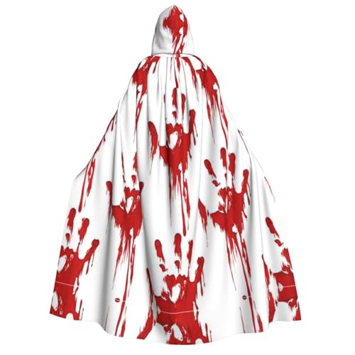 GUOLGP Blutige Handabdrücke für Damen und Herren, Kapuzenumhang für Halloween, Weihnachten, Karneval, Mottopartys von GUOLGP