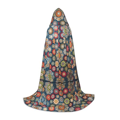 GUOLGP Bohemian-Blumendruck, Halloween-Kapuzenumhang, für Herren, Damen, Teenager, Zauberer, Robe für Weihnachten, Kostüm, Karneval GUOLGP Bohemian-Blumendruck, Halloween-Kapuzenumhang, für Herren, Damen, Teenager, Zauberer, Robe für Weihnachten, Kostüm, Karneval von GUOLGP