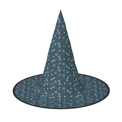 GUOLGP Bones And Dog Claws Print Stylish Halloween Witch Hat For Parties Carnivals And Cosplay Lightweight Foldable GUOLGP Bones And Dog Claws Print Stylish Halloween Witch Hat For Parties Carnivals And Cosplay Lightweight Foldable von GUOLGP