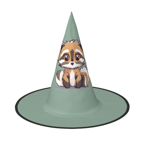 GUOLGP Cartoon-Hut mit süßem Waschbär-Druck, stilvoller Halloween-Hexenhut für Partys, Karneval und Cosplay, leicht, faltbar GUOLGP Cartoon-Hut mit süßem Waschbär-Druck, stilvoller Halloween-Hexenhut für Partys, Karneval und Cosplay, leicht, faltbar von GUOLGP