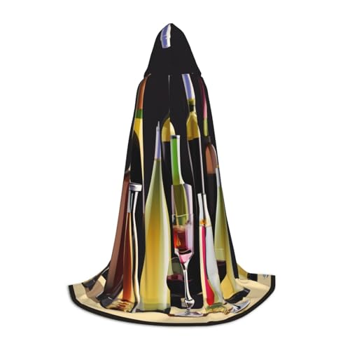 GUOLGP Cocktail-Gläser und Weinflaschen-Druck, Halloween, Kapuzenumhang, für Herren, Damen, Teenager, Zauberer, Robe für Weihnachten, Kostüm, Karneval GUOLGP Cocktail-Gläser und Weinflaschen-Druck, Halloween, Kapuzenumhang, für Herren, Damen, Teenager, Zauberer, Robe für Weihnachten, Kostüm, Karneval von GUOLGP