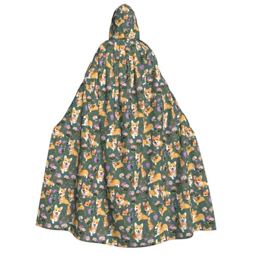 GUOLGP Corgi Umhang mit Kapuze für Damen und Herren, mit Blumenmuster, für Halloween, Weihnachten, Karneval, Mottopartys GUOLGP Corgi Umhang mit Kapuze für Damen und Herren, mit Blumenmuster, für Halloween, Weihnachten, Karneval, Mottopartys von GUOLGP