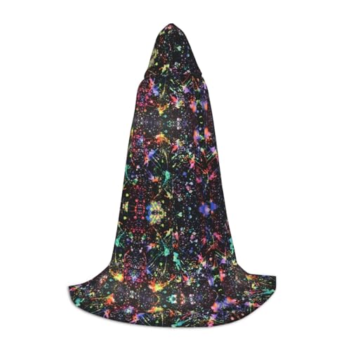 GUOLGP Farbenfroher Farb-Standard-Druck, Halloween-Kapuzenumhang, für Herren, Damen, Teenager, Zauberer, Robe für Weihnachten, Kostüm, Karneval GUOLGP Farbenfroher Farb-Standard-Druck, Halloween-Kapuzenumhang, für Herren, Damen, Teenager, Zauberer, Robe für Weihnachten, Kostüm, Karneval von GUOLGP