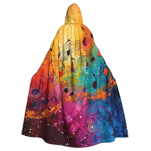 GUOLGP Farbenfroher Halloween-Umhang mit Musiknoten-Druck, für Erwachsene und Kinder, für Cosplay-Partys und Festivals GUOLGP Farbenfroher Halloween-Umhang mit Musiknoten-Druck, für Erwachsene und Kinder, für Cosplay-Partys und Festivals von GUOLGP