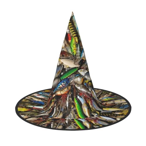 GUOLGP Fischköderdruck, stilvoll, Halloween, Hexenhut, für Partys, Karneval und Cosplay, leicht, faltbar GUOLGP Fischköderdruck, stilvoll, Halloween, Hexenhut, für Partys, Karneval und Cosplay, leicht, faltbar von GUOLGP