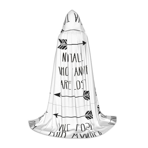 GUOLGP Halloween-Kapuzenumhang mit Aufschrift "Not All Who Wander Are Lost", für Herren, Damen, Teenager, Zauberer, Robe für Weihnachten, Kostüm, Karneval von GUOLGP
