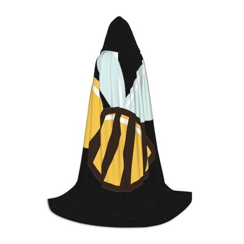 GUOLGP Halloween-Kapuzenumhang mit Cartoon-Bienen-Druck, für Herren, Damen, Teenager, Zauberer, Robe für Weihnachten, Kostüm, Karneval GUOLGP Halloween-Kapuzenumhang mit Cartoon-Bienen-Druck, für Herren, Damen, Teenager, Zauberer, Robe für Weihnachten, Kostüm, Karneval von GUOLGP