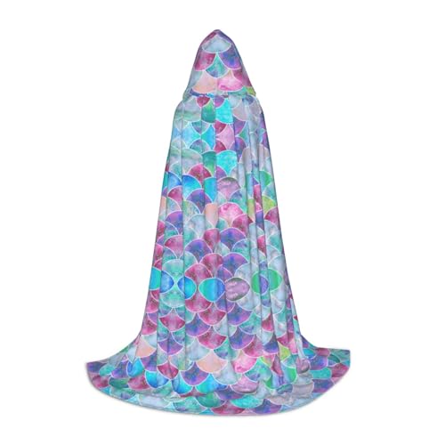 GUOLGP Halloween-Kapuzenumhang mit Fischschuppen-Motiv, für Herren, Damen, Teenager, Zauberer, Robe für Weihnachten, Kostüm, Karneval GUOLGP Halloween-Kapuzenumhang mit Fischschuppen-Motiv, für Herren, Damen, Teenager, Zauberer, Robe für Weihnachten, Kostüm, Karneval von GUOLGP