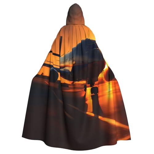 GUOLGP Halloween-Kapuzenumhang mit Flugzeug bei Sonnenuntergang, für Erwachsene und Kinder, für Cosplay-Partys und Festivals GUOLGP Halloween-Kapuzenumhang mit Flugzeug bei Sonnenuntergang, für Erwachsene und Kinder, für Cosplay-Partys und Festivals von GUOLGP