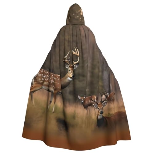 GUOLGP Halloween-Kapuzenumhang mit Hirschjagd-Druck, Kostüm für Erwachsene und Kinder, für Cosplay-Partys und Festivals GUOLGP Halloween-Kapuzenumhang mit Hirschjagd-Druck, Kostüm für Erwachsene und Kinder, für Cosplay-Partys und Festivals von GUOLGP