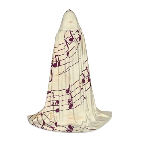 GUOLGP Halloween-Kapuzenumhang mit Musiknote, Blumendruck, für Herren, Damen, Teenager, Zauberer, Robe für Weihnachten, Kostüm, Karneval GUOLGP Halloween-Kapuzenumhang mit Musiknote, Blumendruck, für Herren, Damen, Teenager, Zauberer, Robe für Weihnachten, Kostüm, Karneval von GUOLGP