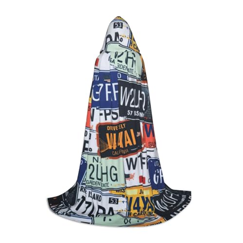 GUOLGP Halloween-Kapuzenumhang mit Nummernschild-Druck, für Herren, Damen, Teenager, Zauberer, Robe für Weihnachten, Kostüm, Karneval von GUOLGP