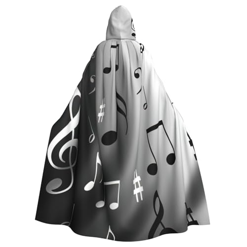 GUOLGP Halloween-Umhang mit Musiknoten-Druck, für Erwachsene, Kinder, für Cosplay-Partys und Festivals von GUOLGP