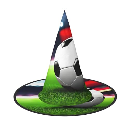 GUOLGP Hexenhut mit Fußball-Motiv, stilvoll, Halloween, für Partys, Karneval und Cosplay, leicht, faltbar von GUOLGP