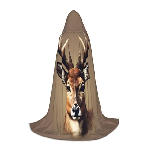 GUOLGP Hirschkopf-Druck, Halloween-Kapuzenumhang, für Herren, Damen, Teenager, Zauberer, Robe für Weihnachten, Kostüm, Karneval GUOLGP Hirschkopf-Druck, Halloween-Kapuzenumhang, für Herren, Damen, Teenager, Zauberer, Robe für Weihnachten, Kostüm, Karneval von GUOLGP