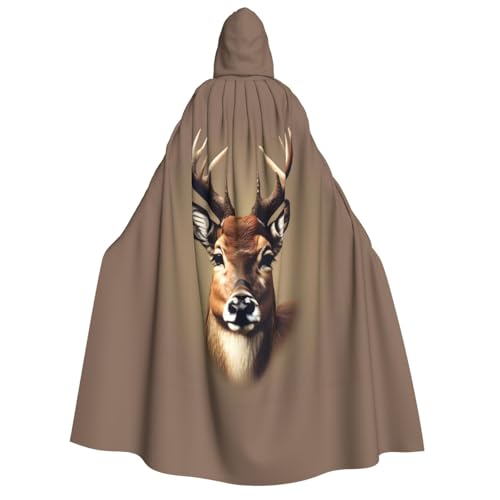 GUOLGP Hirschkopf-Druck, für Damen und Herren, Kapuzenumhang für Halloween, Weihnachten, Karneval, Mottopartys GUOLGP Hirschkopf-Druck, für Damen und Herren, Kapuzenumhang für Halloween, Weihnachten, Karneval, Mottopartys von GUOLGP
