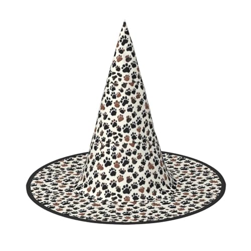 GUOLGP Hundepfotenabdruck, stilvoller Halloween-Hexenhut für Partys, Karneval und Cosplay, leicht, faltbar GUOLGP Hundepfotenabdruck, stilvoller Halloween-Hexenhut für Partys, Karneval und Cosplay, leicht, faltbar von GUOLGP