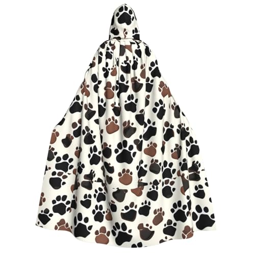 GUOLGP Hundepfotenabdruck-Umhang für Damen und Herren, mit Kapuze, für Halloween, Weihnachten, Karneval, Mottopartys GUOLGP Hundepfotenabdruck-Umhang für Damen und Herren, mit Kapuze, für Halloween, Weihnachten, Karneval, Mottopartys von GUOLGP