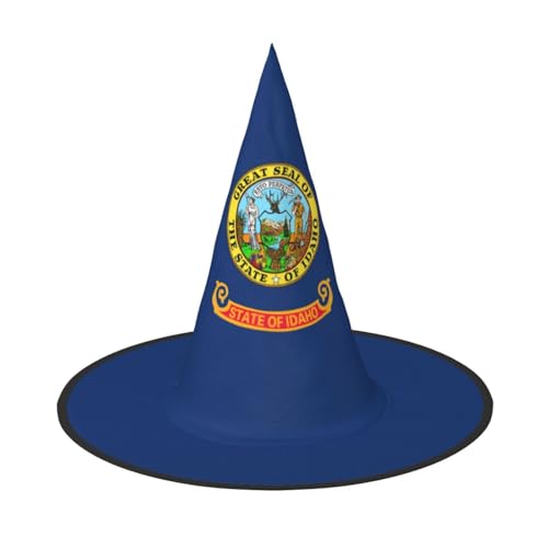 GUOLGP Idaho Staatsflaggen-Druck, stilvoller Halloween-Hexenhut, für Partys, Karneval und Cosplay, leicht, faltbar von GUOLGP