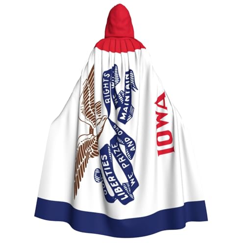 GUOLGP Iowa Umhang mit Kapuze für Damen und Herren, mit Staatsflagge, für Halloween, Weihnachten, Karneval, Mottopartys GUOLGP Iowa Umhang mit Kapuze für Damen und Herren, mit Staatsflagge, für Halloween, Weihnachten, Karneval, Mottopartys von GUOLGP