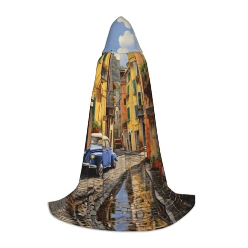 GUOLGP Italienischer Straßendruck Halloween Kapuzenumhang Herren Damen Teenager Zauberer Robe für Weihnachten Kostüm Karneval GUOLGP Italienischer Straßendruck Halloween Kapuzenumhang Herren Damen Teenager Zauberer Robe für Weihnachten Kostüm Karneval von GUOLGP