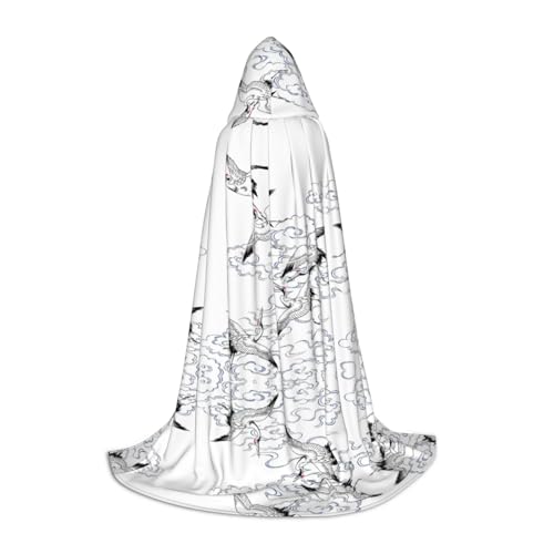 GUOLGP Japanischer Kranich-Druck, Halloween-Kapuzenumhang für Herren, Damen, Teenager, Zauberer, Robe für Weihnachten, Kostüm, Karneval GUOLGP Japanischer Kranich-Druck, Halloween-Kapuzenumhang für Herren, Damen, Teenager, Zauberer, Robe für Weihnachten, Kostüm, Karneval von GUOLGP