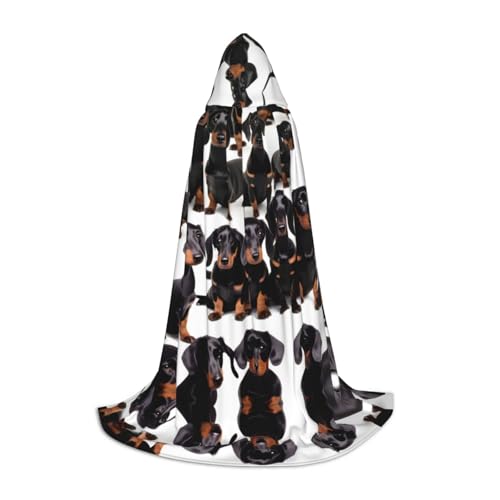 GUOLGP Kapuzenumhang mit Dackel und Weiner für Halloween, für Herren, Damen, Teenager, Zauberer, Robe für Weihnachten, Kostüm, Karneval von GUOLGP